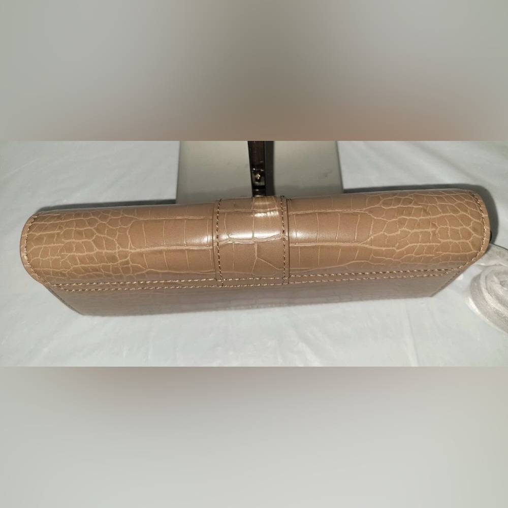 Charles & Keith Croc-Embossed Crossbody Bag in Brown Faux Leather & Dust Bag - Picture 6 of 16